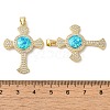 Rack Plating Brass Micro Pave Cubic Zirconia Pendants KK-P268-17G-G-3