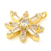 Flower Rack Plating Brass Micro Pave Cubic Zirconia Pendants KK-S396-13A-2