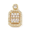 Rack Plating Brass Micro Pave Cubic Zirconia Pendants KK-A224-20G-03-1