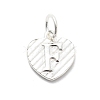 925 Sterling Silver Heart with Capital Letter Charms STER-S009-13F-S-1