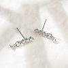 Brass Micro Pave Clear Cubic Zirconia Stud Earrings EJEW-R016-26P-01-3