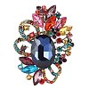 Flower with Oval Golden Alloy Rhinestone Brooches for Backpack Clothes PW-WG4AA4A-06-1