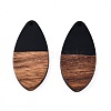 Opaque Resin & Walnut Wood Pendants RESI-N025-032-B-3