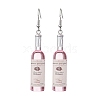 Wine Bottle Resin Dangle Earrings EJEW-JE05878-02-S-1