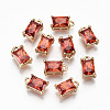 Brass Glass Rhinestone Pendants GLAA-S179-21E-RS-1