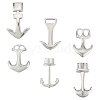 6Pcs 6 Styles 304 Stainless Steel Anchor Hook Clasps STAS-UN0050-80-1