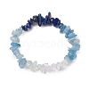 Natural Aquamarine Chips Beaded Stretch Bracelets for Women BJEW-TA00557-04-2