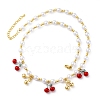 Brass Micro Pave Clear Cubic Zirconia Beaded Necklaces NJEW-Z059-04G-04-2