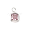 925 Sterling Silver Pave Cubic Zirconia Square Charms with Jump Rings and 925 Stamp STER-D288-05S-02-1