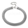 304 Stainless Steel Mesh Chain Choker Necklaces for Women NJEW-U012-03P-01-2