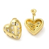 Heart Rack Plating Brass Micro Pave Cubic Zirconia Stud Earrings for Women EJEW-O001-03G-2