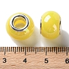 Opaque Brass Cores Acrylic European Beads OACR-M024-04S-09-3