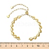 Brass Heart Link Chain Slider Bracelet Making AJEW-JB01603-01-2