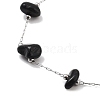 Natural Obsidian Nuggets Link Chain Necklaces NJEW-H041-06P-04-2