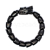 Natural Obsidian Beads Stretch Bracelets for Men PW-WG4D073-03-1