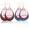 2 Pairs 2 Colors Synthetic Leather Dangle Earrings EJEW-CL0001-01A-1