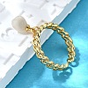 Brass Curb Chain Cuff Rings for Women RJEW-Z085-04G-3