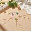 5Pcs 5 Color Glass Butterfly Pendant Necklaces Set with Brass Cable Chains for Women NJEW-JN04091-2