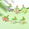 6Pcs 6 Colors Flower Acrylic Pendant Decorations HJEW-JM02719-01-1