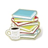 Creative Book & Coffee Cup Enamel Pins JEWB-P031-A01-1