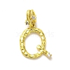 Rack Plating Brass Micro Pave Cubic Zirconia European Dangle Charms KK-L210-015G-Q-1