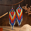 Bohemian Handmade Glass Tassel Dangle Earrings XY6798-2