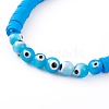 Polymer Clay Heishi Beads Stretch Bracelets BJEW-JB05905-04-2