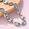 304 Stainless Steel Oval Link Chains Bracelets for Men & Women BJEW-D042-53P-3