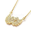 Brass Micro Pave Clear Cubic Zirconia Pendant Necklaces NJEW-A127-19G-3