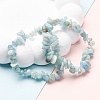 Unisex Chip Natural Aquamarine Beaded Stretch Bracelets BJEW-S143-33-6