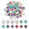 72Pcs 12 Colors Alloy Enamel Beads ENAM-HY0001-50-1