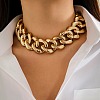 Chunky CCB Plastic Curb/Cable Chain Necklaces for Women NJEW-K261-01B-G-1-1