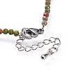 Natural Unakite Beaded Necklaces NJEW-JN02492-05-3