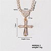 Chic Cross Necklace with Shiny Diamonds and Virgin Mary Pendant WL1506-5-1