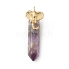 Elephant Natural Amethyst Pointed Pendants G-I333-06A-1
