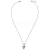 TINYSAND 925 Sterling Silver Cubic Zirconia Triangular Geometry Pendant Necklace TS-N387-S-3
