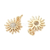 SHEGRACE Brass Micro Pave Cubic Zirconia Pendants XGRQ3D888-463G-2