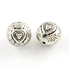 Round Tibetan Style Alloy Beads TIBEB-Q060-097-FF-1