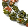 Natural Unakite Beads Strands G-H023-B02-01-4