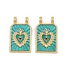 Brass Enamel Pendants KK-B157-28A-G-1