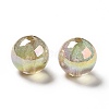 UV Plating Transparent Rainbow Iridescent Acrylic Beads OACR-D010-01C-2