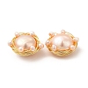 Brass Beads with Natural Pearl KK-I697-42G-2