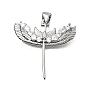 Brass Micro Pave Clear Cubic Zirconia Pendants CU-CBA108A-03P-1