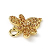 Rack Plating Brass Micro Pave Cubic Zirconia Pendants KK-C019-13G-02-2