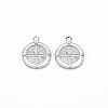 Brass Micro Pave Clear Cubic Zirconia Pendants KK-S356-681A-1