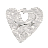 Textured Heart 304 Stainless Steel Adjustable Rings for Women RJEW-H231-02P-3