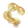 Vacuum Plating 201 Stainless Steel Oval Knot Open Cuff Rings for Women RJEW-C092-08G-1