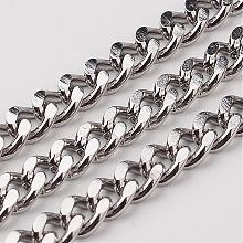 304 Stainless Steel Cuban Link Chains CHS-K001-19-5mm