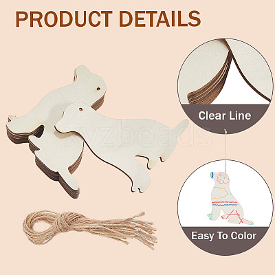 Unfinished Blank Wooden Big Pendants Kit WOOD-WH20014-003D-1