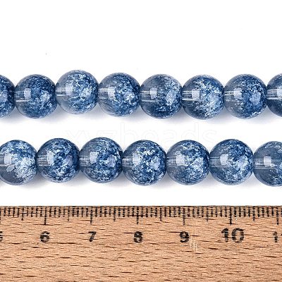 Transparent Half Spray Painted Glass Beads Strands GLAA-Q110-02A-04-1